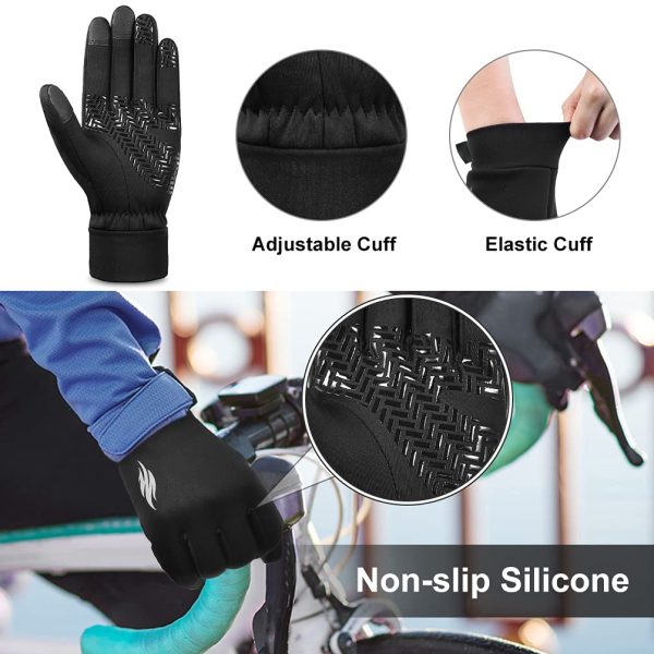 Guantes térmicos Impermeables de Invierno para Hombre - Guantes de Pantalla táctil para Deportes Trabajo Bicicleta Forros cálidos Antideslizantes para Mujeres Señoras Correr Ciclismo Caminar Negro M For Sale