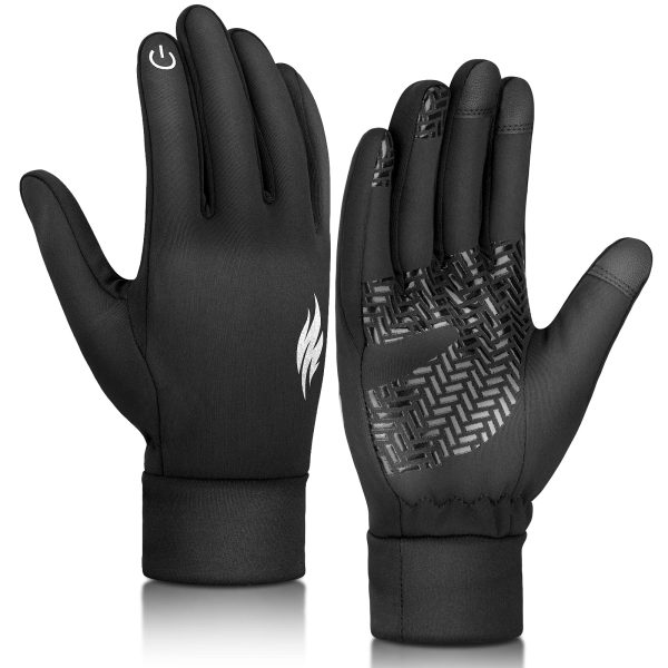 Guantes térmicos Impermeables de Invierno para Hombre - Guantes de Pantalla táctil para Deportes Trabajo Bicicleta Forros cálidos Antideslizantes para Mujeres Señoras Correr Ciclismo Caminar Negro M For Sale