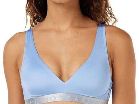 Emporio Armani Women s Iconic Microfiber Bra Sujetador con Relleno, Periwinkle, XL De Las Mujeres Online now