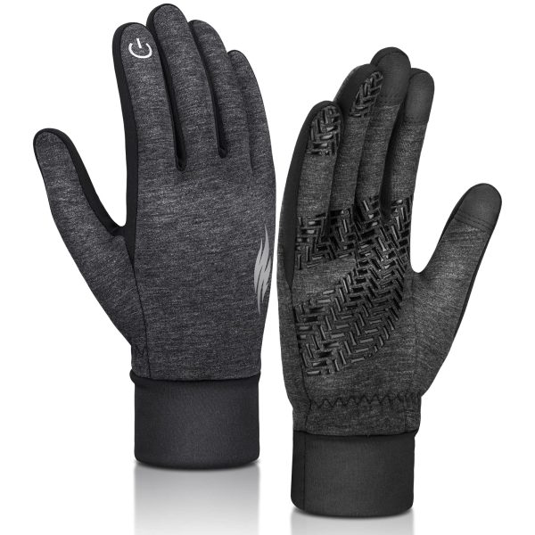 Guantes térmicos para mujer Pantalla táctil - Hombre Mujer Invierno Guantes impermeables para deportes Trabajo Bicicleta para correr Ciclismo Caminar Conducción Montar Senderismo Escalada Esquí Gris S For Discount