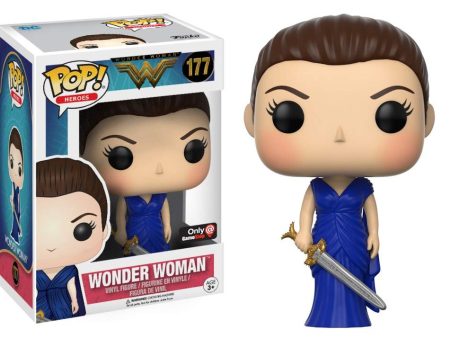 Funko - Figura Pop de Wonder Woman con Vestido Azul, edición Limitada Embalaje Deteriorado Supply