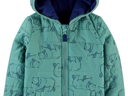 Simple Joys by Carter s Chaqueta Acolchada Niño, Verde, Oso, 2 años Sale