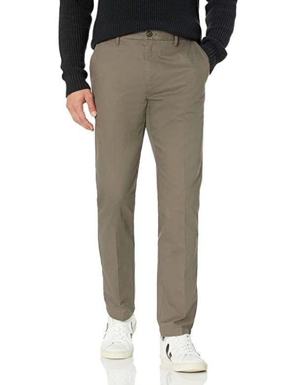 Goodthreads Pantalón Chino de Vestir Elástico, Cómodo, sin Arrugas y con Ajuste Atlético Hombre, Gris Topo, 41 Fashion