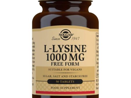 Solgar - L-Lisina, 1000 mg, 50 tabletas para la salud de la piel(Caducidad:30 06 2025) Embalaje Deteriorado Discount