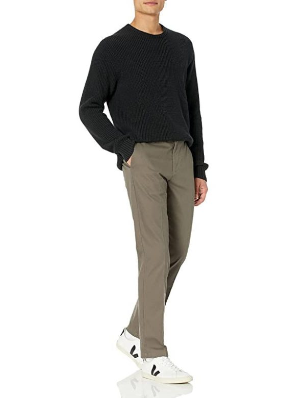 Goodthreads Pantalón Chino de Vestir Elástico, Cómodo, sin Arrugas y con Ajuste Atlético Hombre, Gris Topo, 41 Fashion