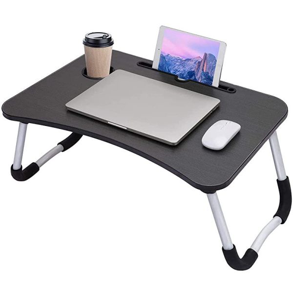 Arvioo Mesa para portátil Mesa portátil Cama para Mesa Lapdesks para portátiles Altura Plegable 60 x40x 28 cm（Ranura y portavasos） Sale