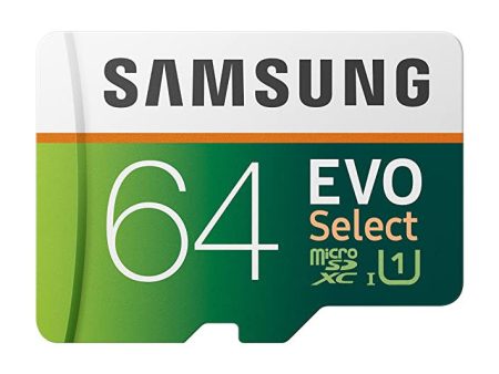 Samsung EVO Select - Tarjeta de Memoria microSD de 64 GB, 100 MB s, Full HD y 4 K UHD, Incluye Adaptador SD para Smartphone, Tableta, cámara de acción, dron y portátil Online