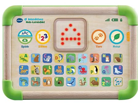 Vtech (Idioma alemán) Tableta Interactiva de Madera para Niños Pequeños Juguetes Educativos Multicolores Fashion