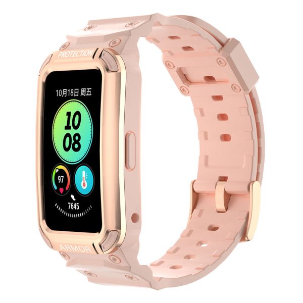 For Huawei Band 6   7   8 TPU Watch Strap + Hard PC Protective Case Smartwatch Band Protector For Sale